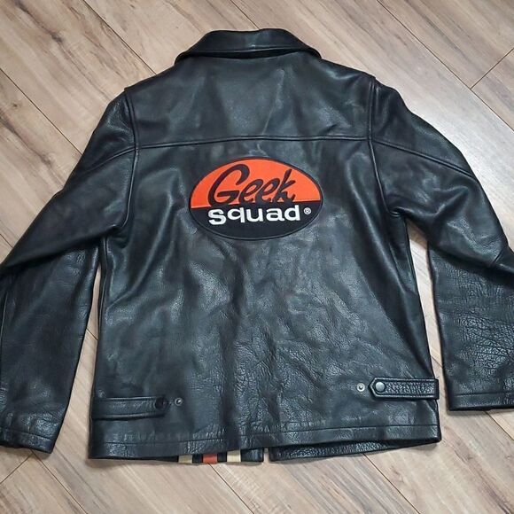 Geek Squad Ladies Leather Embroidered Jacket - Picture 6 of 11